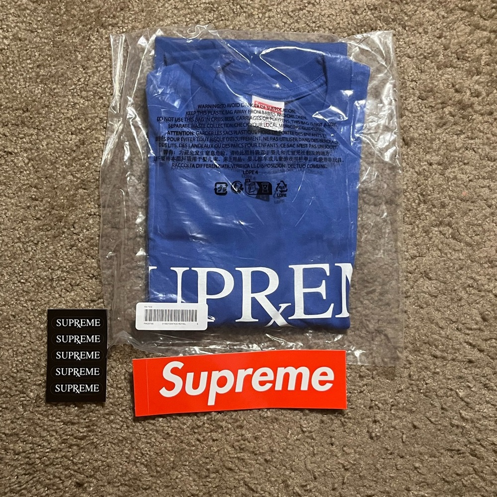 Supreme Royal Blue Tee with White Logo